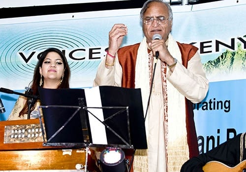 Rekha & Rahi Bains during a Voice of Kenya show in Slough
