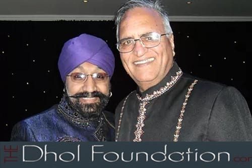 World Class Dhol player Johnny Kalsi of Dhol Foundation with Rahi Bains at an award function